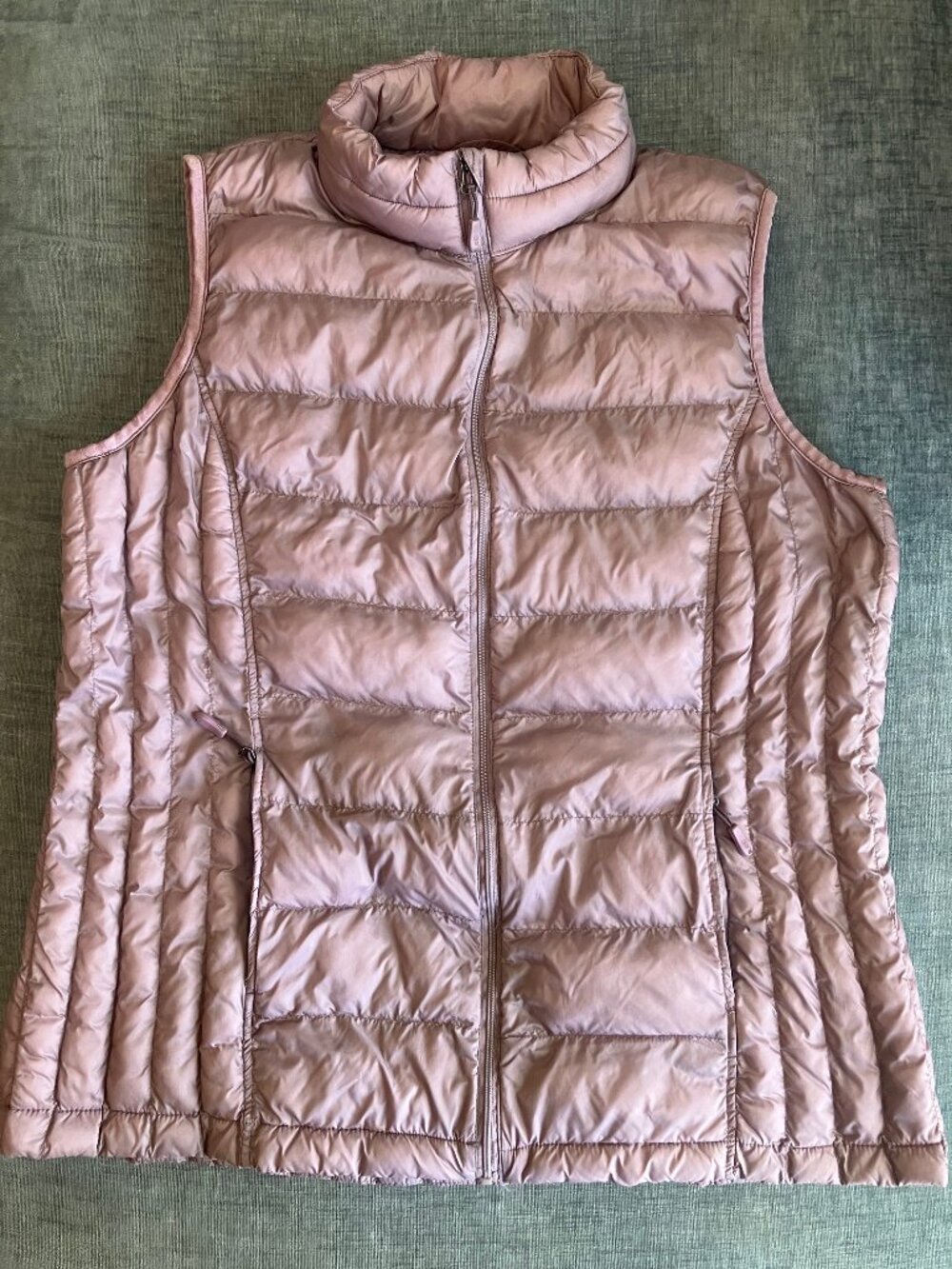 32 Degrees Heat Womens L Pink Lightweight Puffer Vest Full Zip Pockets Quilted